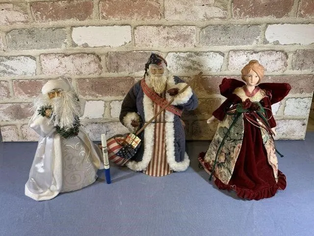 3 PCS, ASSORTED CHRISTMAS TREE TOPPERS- 2 SANTA &
