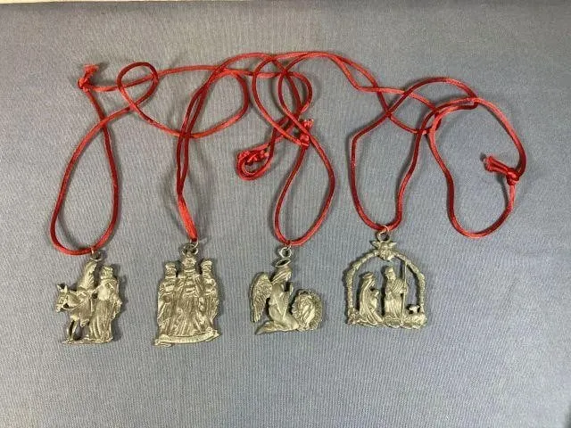 VINTAGE PEWTER NATIVITY SCENE CHRISTMAS