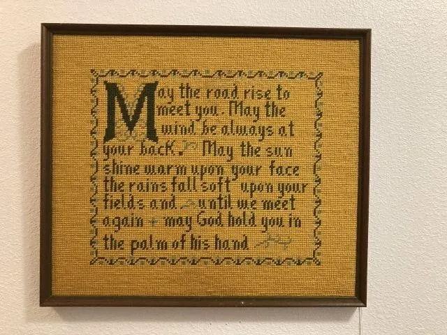 FRAMED NEEDLE POINT IRISH BLESSING