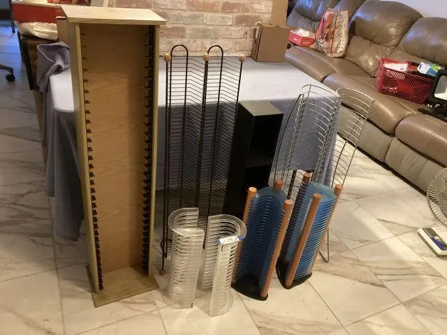 (8 PCS) ASSORTED STANDING VHS, CD, DVD HOLDERS