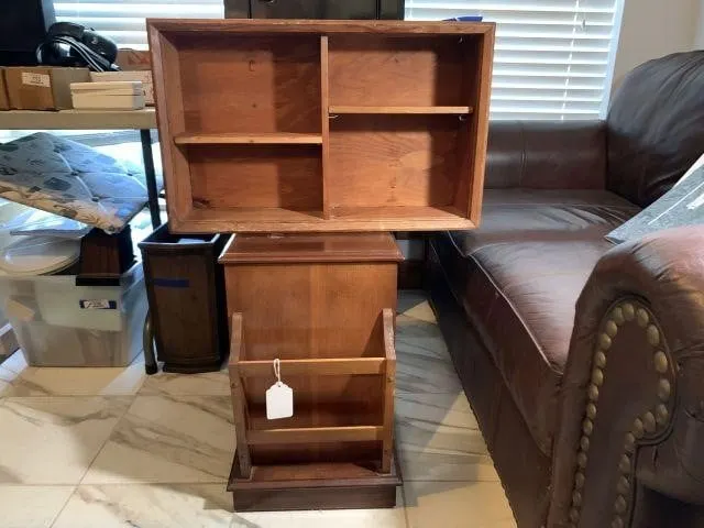 (2 PCS) WOODEN WALL SHELF UNIT, 24" X 15" X 6" &
