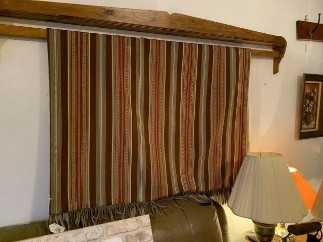 FABRIC THROW WITH SUEDE BACKING & LEATHER FRINGE