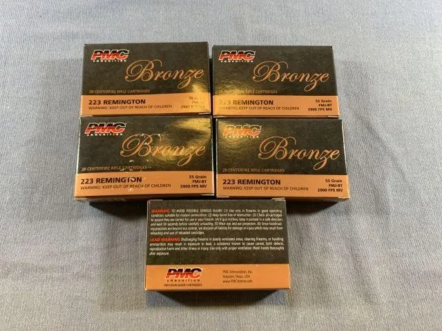 (5 PCS) PMG AMMUNITION 223 REMINGTON 55 GR