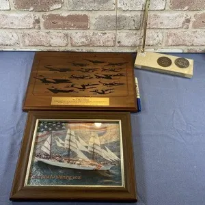 (3 PCS) FRAMED COAST GUARD SHIP PRINT 10" X 12";