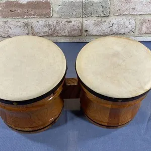 VINTAGE WOODEN BONGO DRUMS