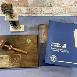 BOX LOT: VINTAGE TOASTMASTER AWARDS & BINDERS
