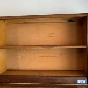 SMALL, 2-TIER WOOD SHELF, 34" X 8" X 25.5"