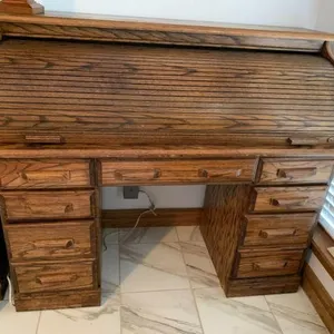 ROLL-TOP DESK & ROLLING OFFICE CHAIR