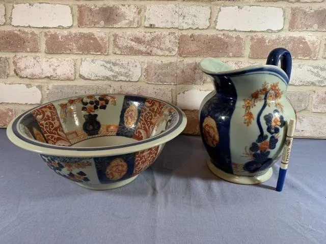2 PCS: ANTIQUE VICTORIA WARE IRONSTONE PITCHER