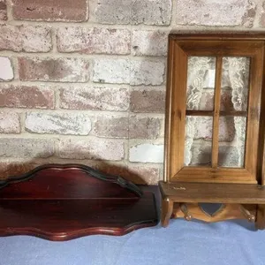 2 SMALL WALL SHELVES- ONE LOOKS LIKE A WINDOW