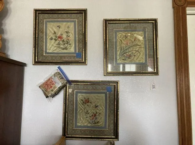 3 FRAMED VINTAGE MID CENTURY CHINESE HAND-