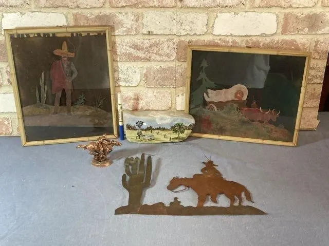 BOX LOT: ASSORTMENT OF COWBOY AND MEXICAN ART