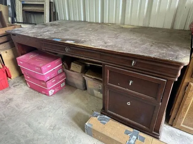 LARGE 4-DRAWER DESK-ROUGH CONDITION-GREAT DESK