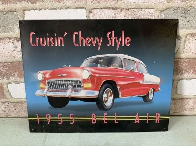 METAL "1955 CHEVY BEL AIR" DECORATIVE ADVERTISING