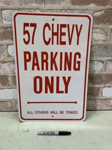 METAL " 57 CHEVY PARKING" DECORATIVE SIGN