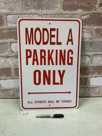 METAL "MODEL A PARKING" DECORATIVE SIGN