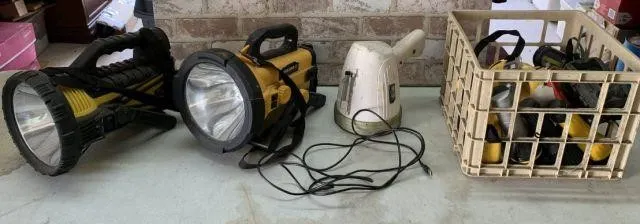SHELF LOT: ASSORTMENT OF FLASHLIGHTS, SPOT LIGHTS