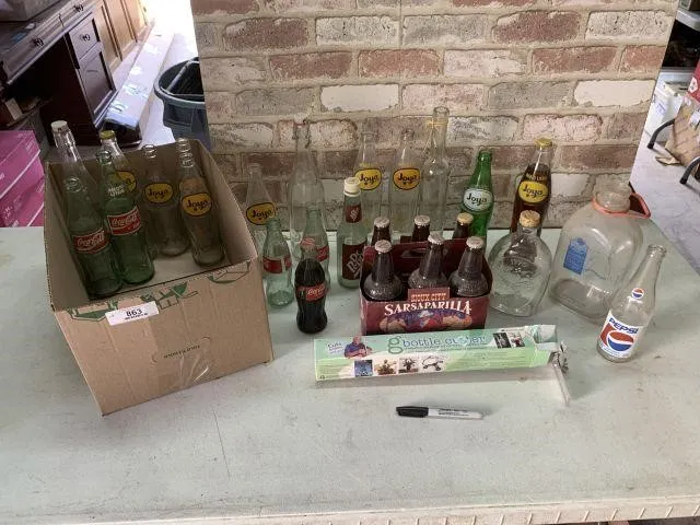 SELECTION OF VINTAGE SODA POP & OTHER GLASS