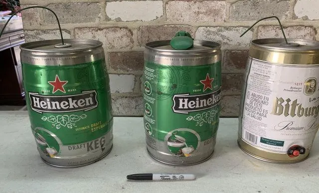 3 PCS: MINI KEGS- 2 HEINEKEN & 1 BITBURGER