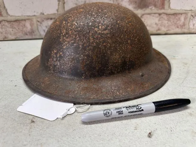 VINTAGE BRODIE STEEL HELMET FROM WWII-HEAVILY