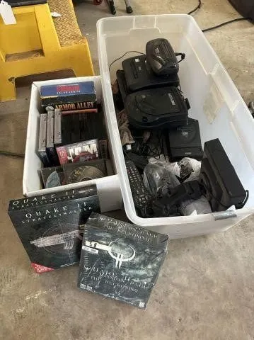 (2 TOTES) LARGE SELECTION OF GAME CONSOLES AND