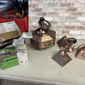 VINTAGE STYLE- CEILING FAN / LIGHT FIXTURE- COPPER