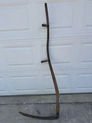 ANTIQUE WOOD & METAL SCYTHE