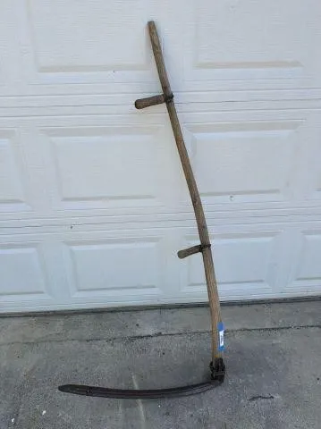 ANTIQUE WOOD & METAL SCYTHE