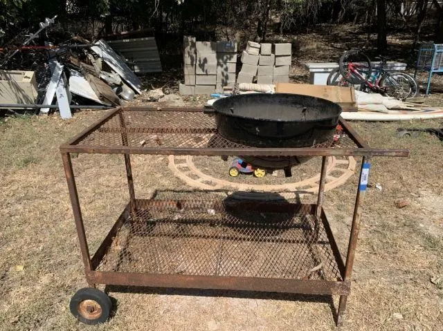 HOME MADE CUSTOM GRILLING CART WITH EXPANDED