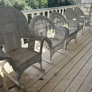GROUP LOT: 5 ASSORTED WICKER CHAIRS: ROCKERS AND