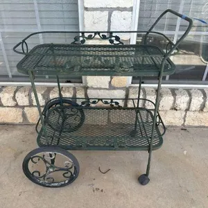 2 TIER EXPANDED METAL PATIO / GARDEN CART WITH