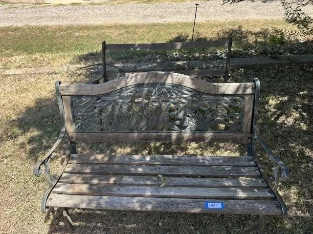 (2 PCS) METAL GARDEN BENCHES- NEED REPAIR