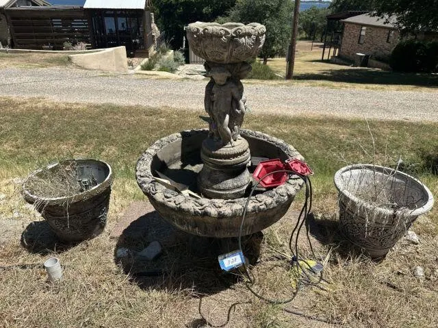 3 PCS: CONCRETE FOUNTAIN WITH CENTRAL FIGURE