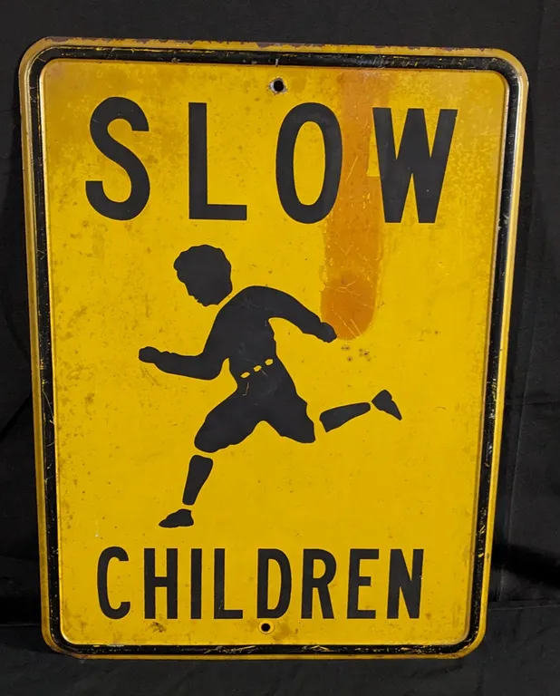 STEEL ROAD SIGN SLOW CHILDREN