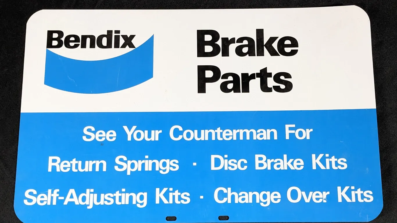 TIN RACK SIGN BENDIX BRAKE PARTS (2 SIDED)