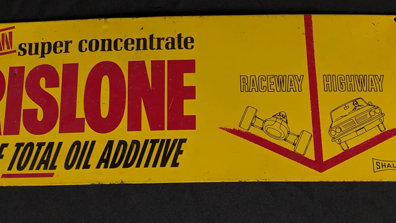 TIN RACK SIGN RISLONE OIL ADDATIVE