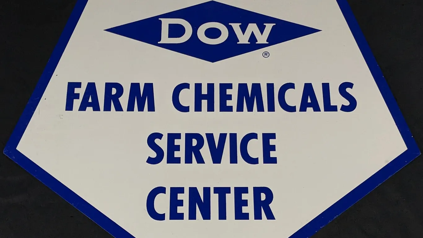 NOS TIN SIGN DOW FARM CHEMICALS SERVICE CENTER