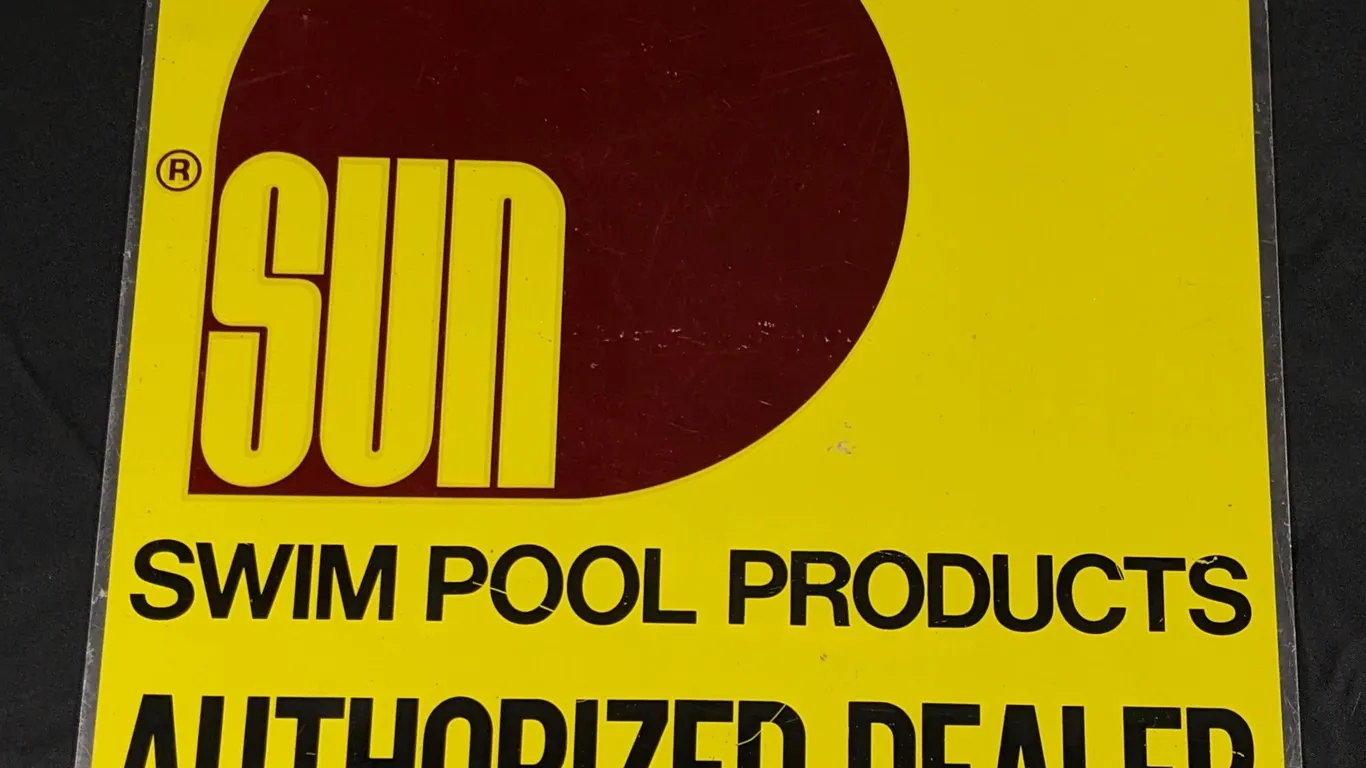 SUN SWIMMING POOL PRODUCTS AUTHORIZED DEALER SIGN (2 SIDED)