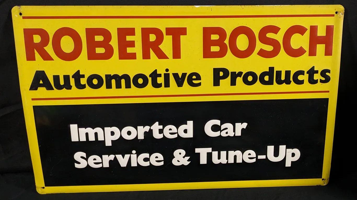 EMBOSSED ALUMINUM SIGN ROBERT BOSCH AUTOMOTIVE PRODUCTS