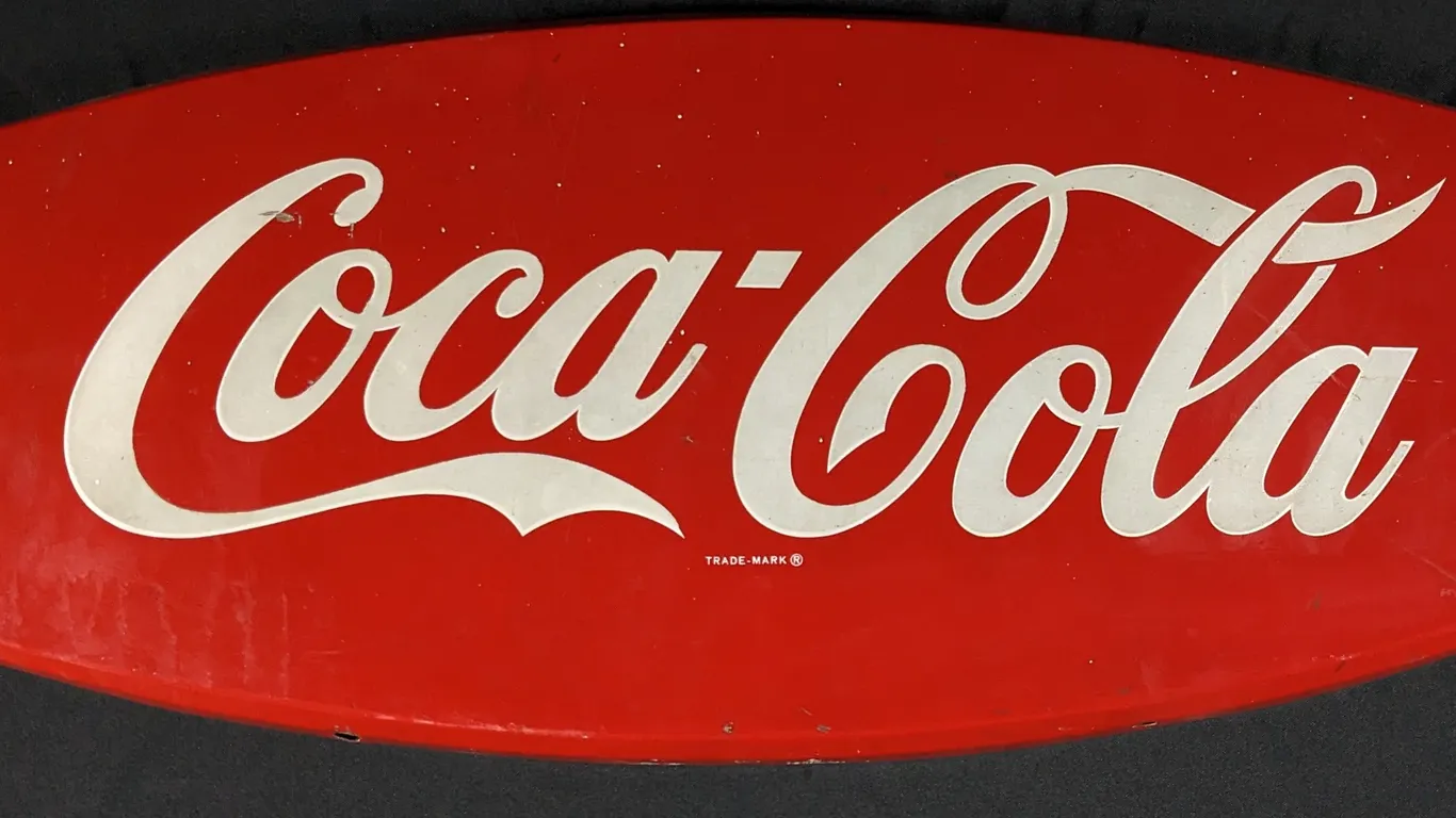 TIN SIGN COCA COLA FISHTAIL