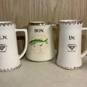 3 Vintage Personalized Beer Steins – Rockwell Standard & Fishing