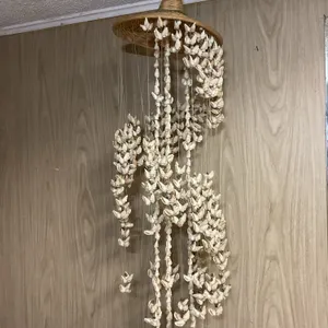 Large Vintage Seashell Hanging Mobile / Wind Chime