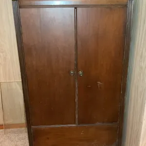 Vintage Wood Wardrobe / Armoire Cabinet