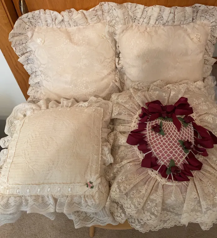 Vintage Lace & Ruffled Decorative Pillows