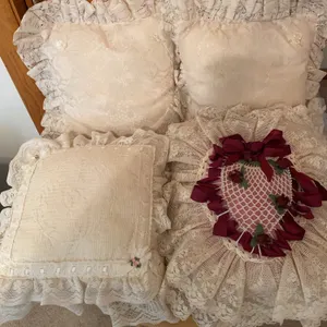 Vintage Lace & Ruffled Decorative Pillows