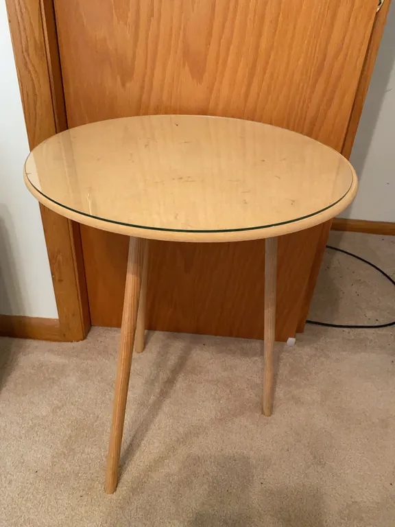 Round Glass-Top Accent Table