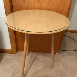 Round Glass-Top Accent Table