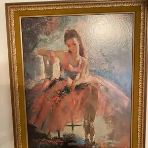 Framed Impressionist Ballerina Artwork