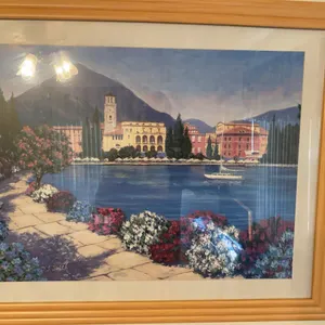 D.J. Smith Framed Mediterranean Lakeside Art Print