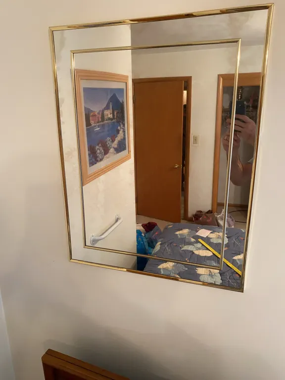 Gold-Tone Beveled Wall Mirror – 28" x 22"